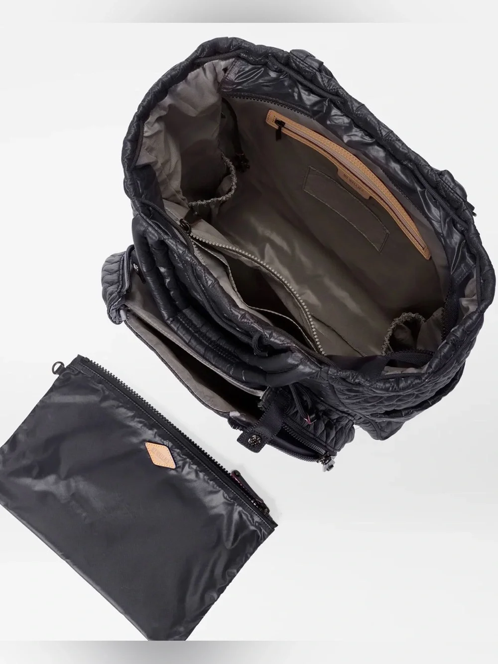 MZ Wallace DOUBLES Black Quilted Backpack Bag $295 NEW